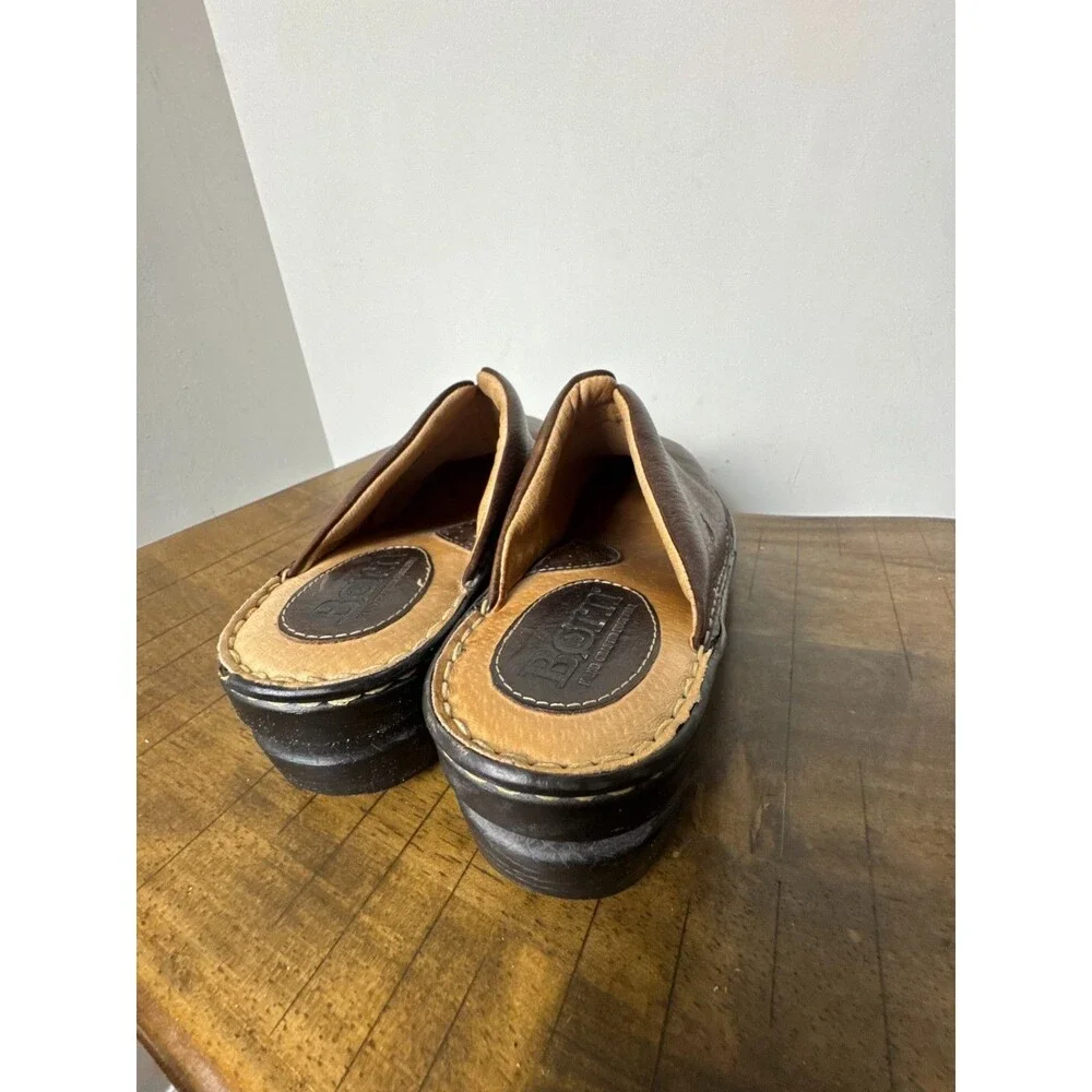 Born Women’s 10 EU 42 Brown Leather Mule Clogs Slip On Comfort Shoes Medium